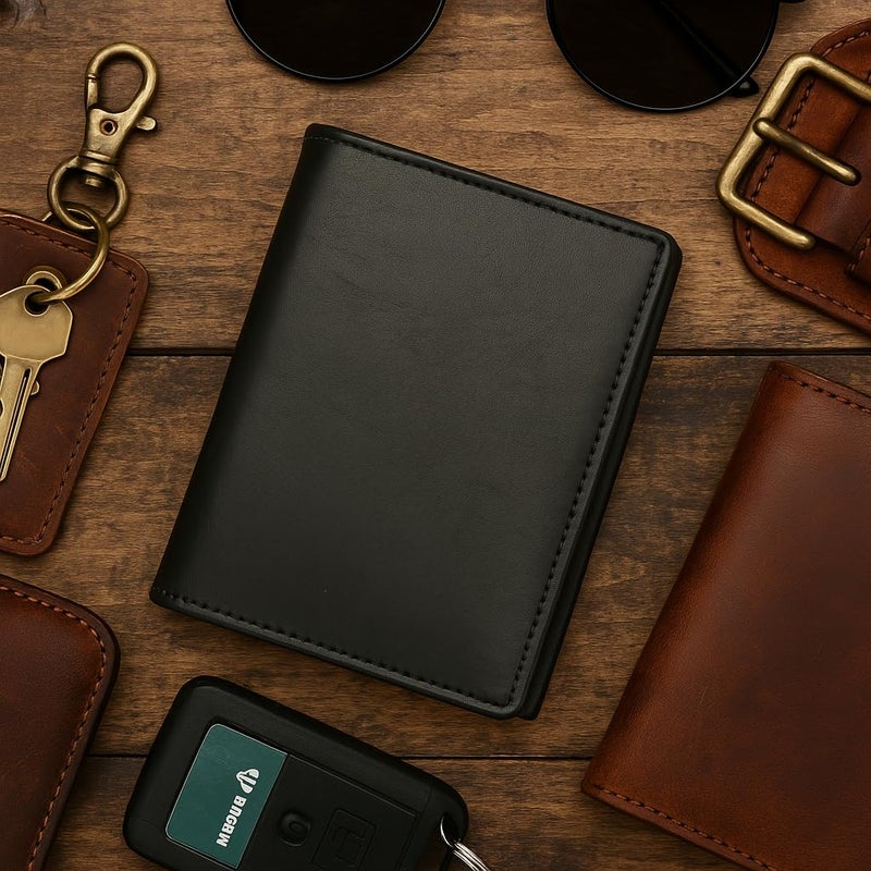 Marshal RFID Genuine Leather Trifold Badge Holder Wallet Black, Police Badge Holder - Image 5